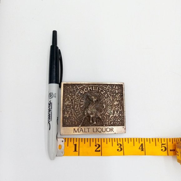 Schlitz Bull Belt Buckle Vintage Beer Alcohol Malt Liquor Cowboy Western Rockabi - Picture 2 of 10